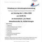 Einladung zur Jahreshauptversammlung